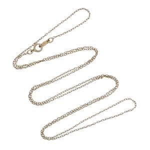 Estate Gold-Tone Italy Sterling Silver 925 1.1mm Cable Link Chain Necklace 25"